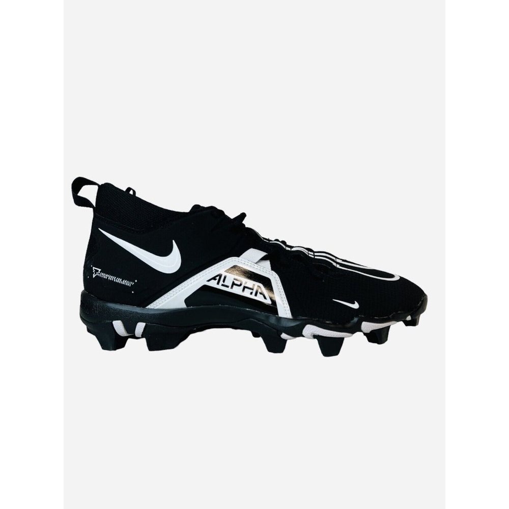 Nike Alpha Menace 3 Shark Football Cleat Black/White CV0582-001 Men's Size 12